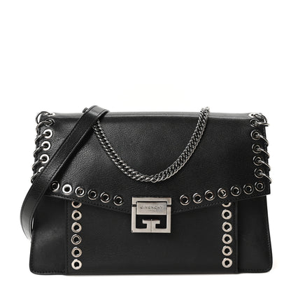 Givenchy Goatskin Grommet Medium GV3 Shoulder Bag Black 1 of 9