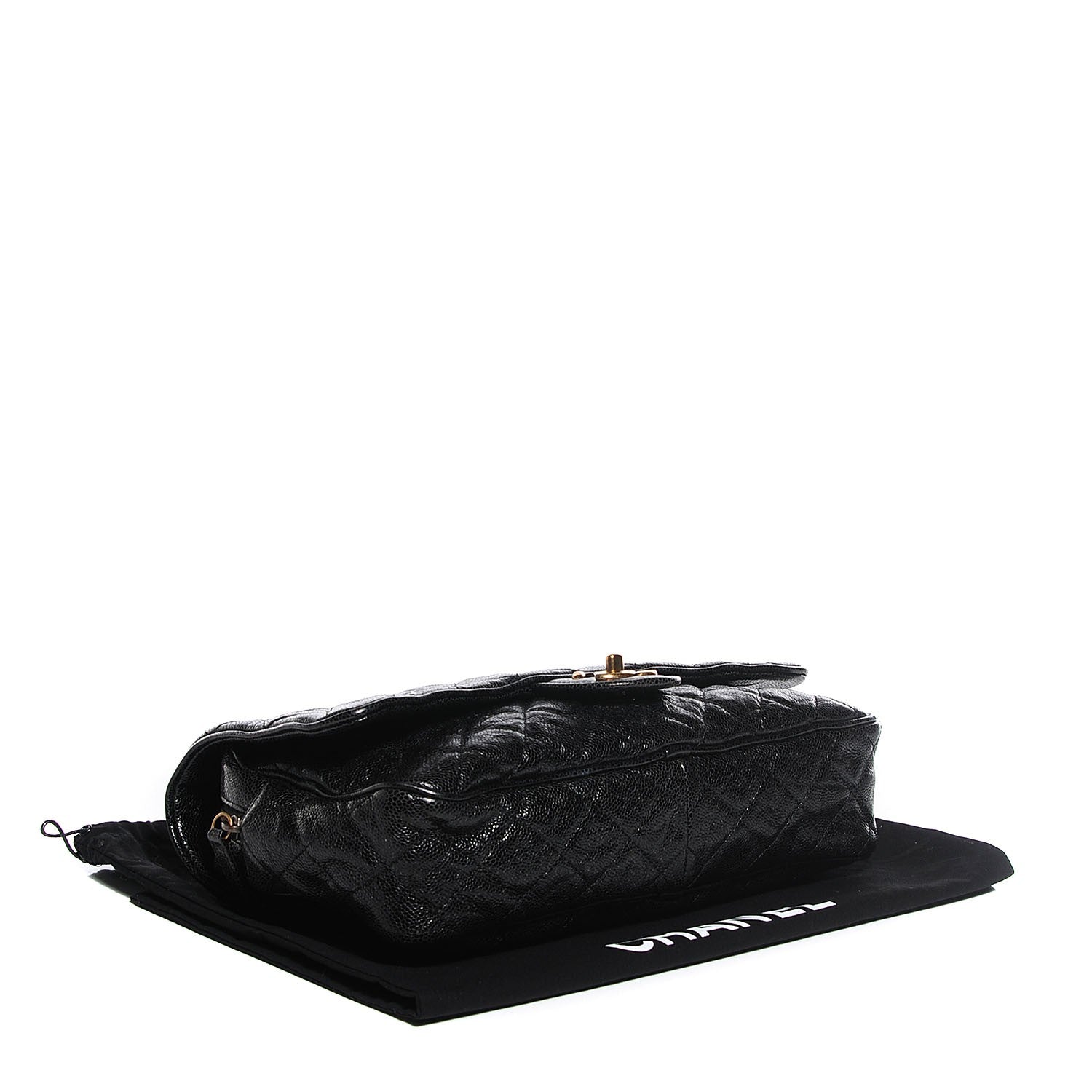 Chanel Crumpled Grained Calfskin Large Shiva Flap Black 4 of 8