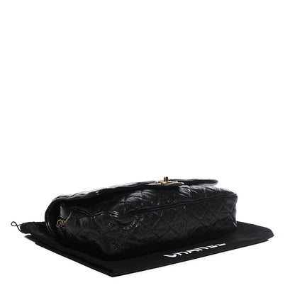 Chanel Crumpled Grained Calfskin Large Shiva Flap Black 4 of 8