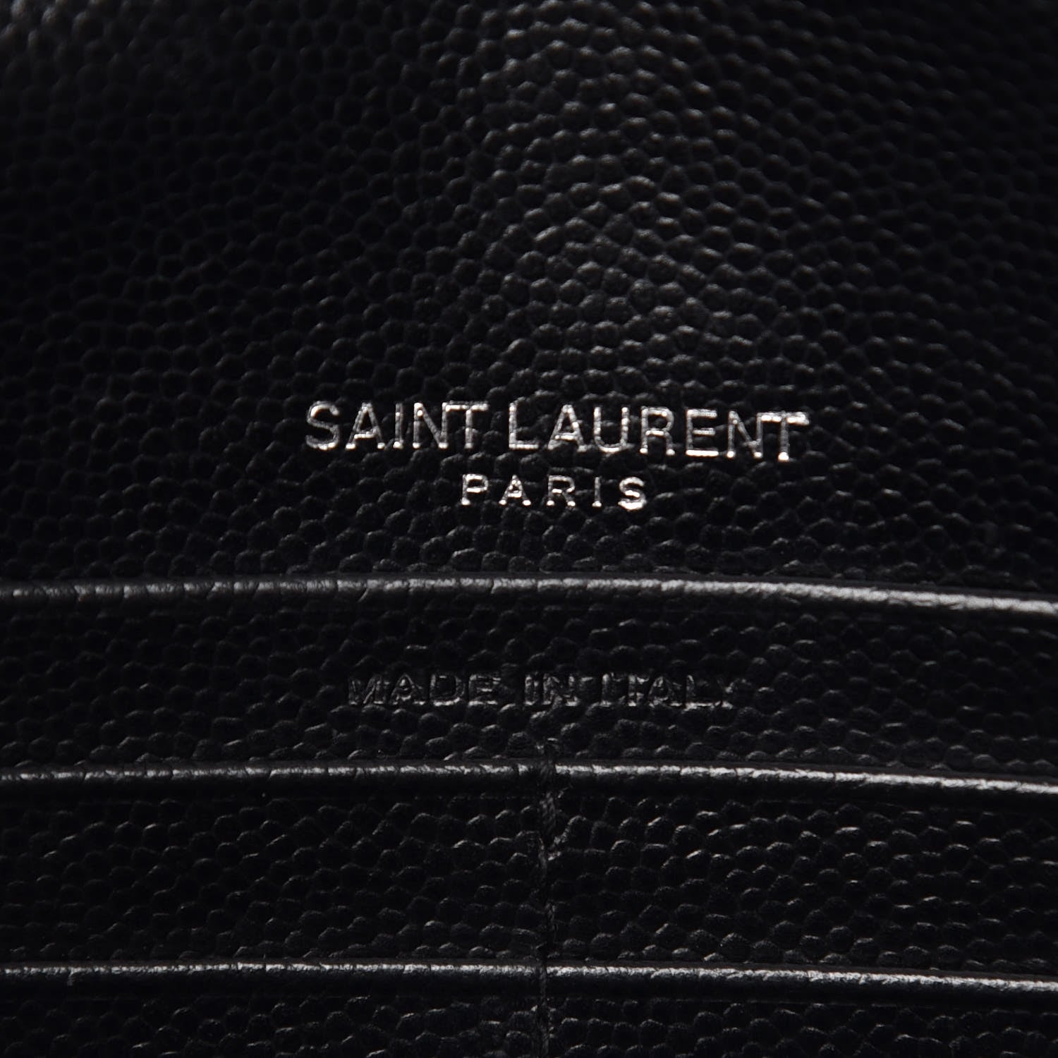 Saint Laurent Grain De Poudre Matelasse Chevron Monogram Envelope Chain Wallet Black 6 of 15