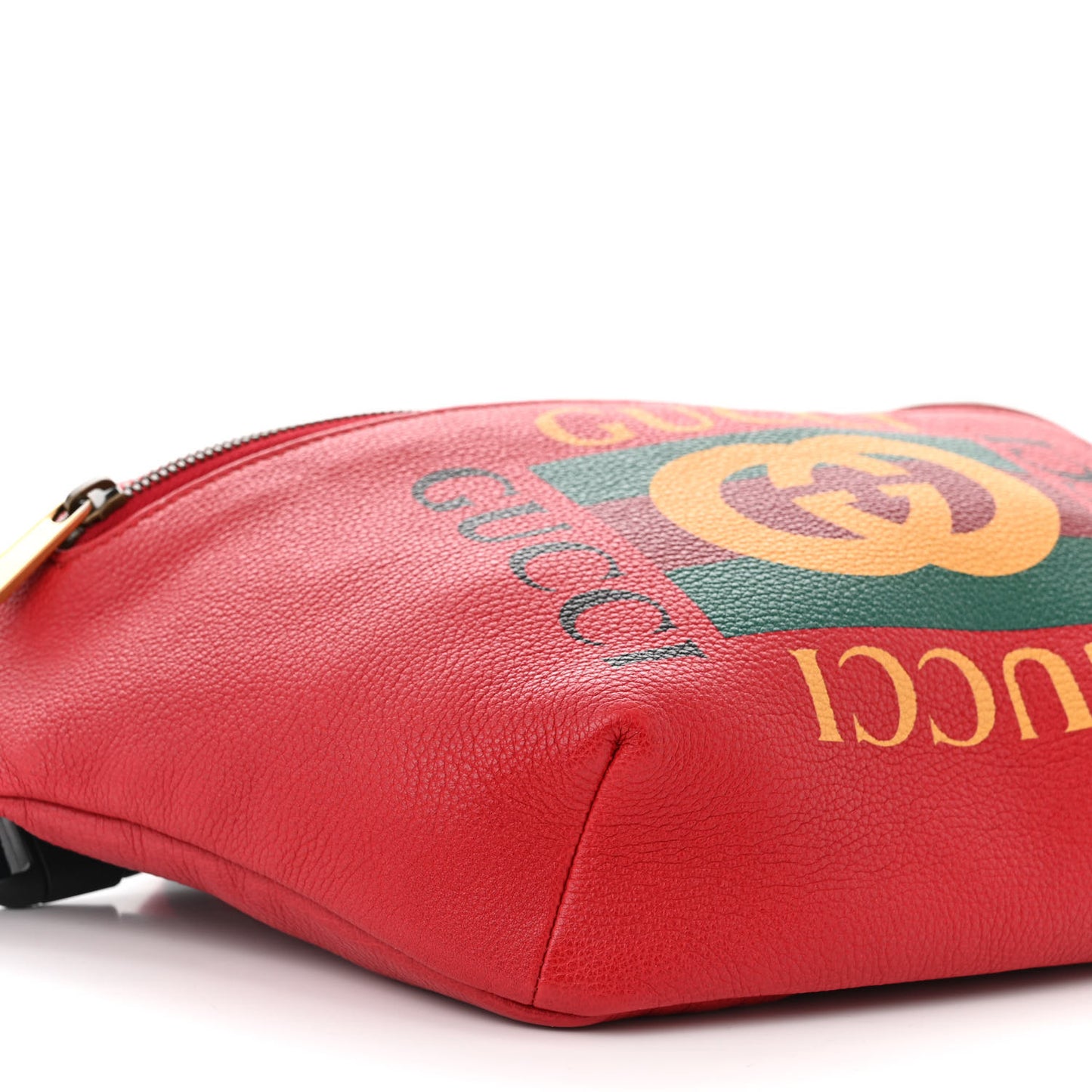 Grained Calfskin Logo Belt Bag Hibiscus Red