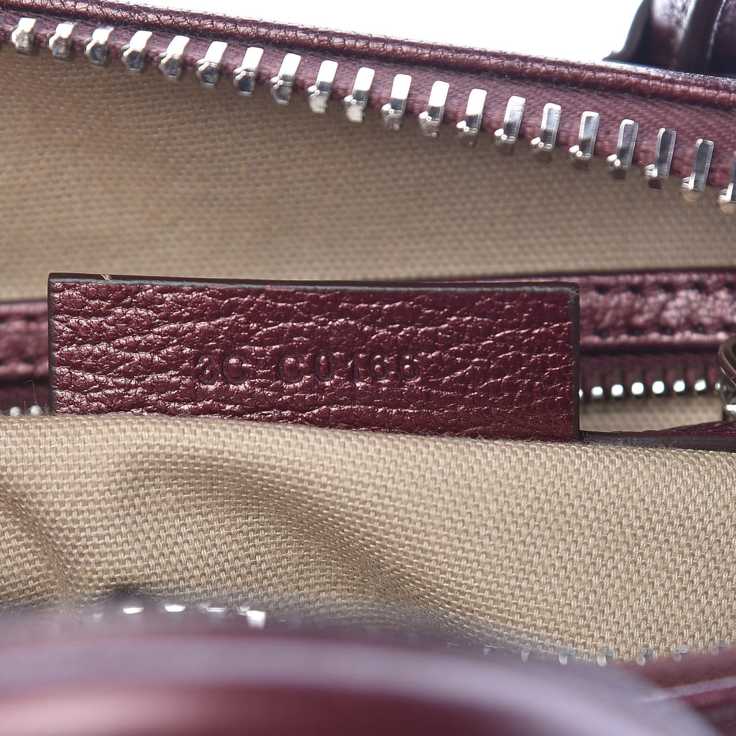 Metallic Sugar Goatskin Mini Antigona Oxblood