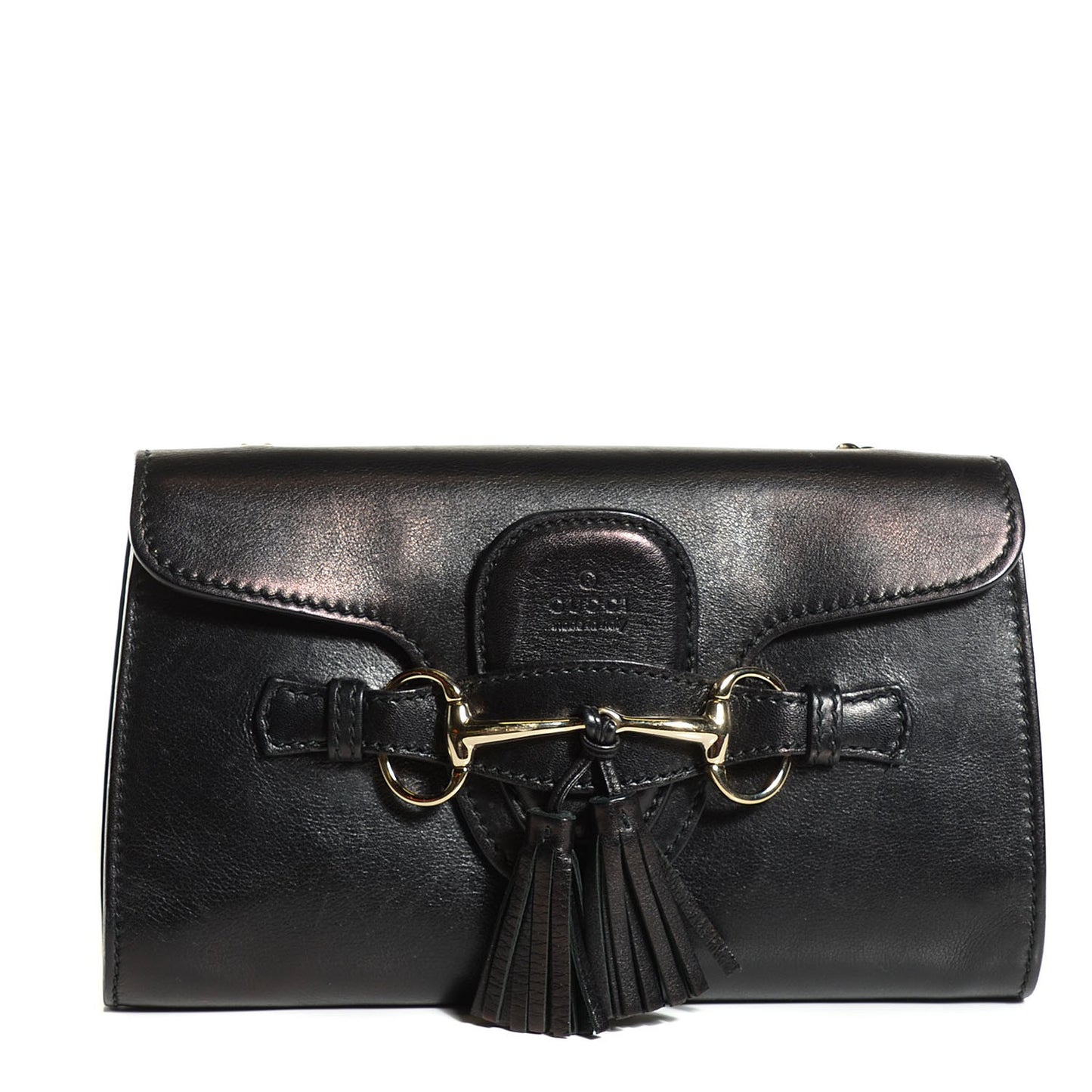 Calfskin Medium Emily Shoulder Bag Black