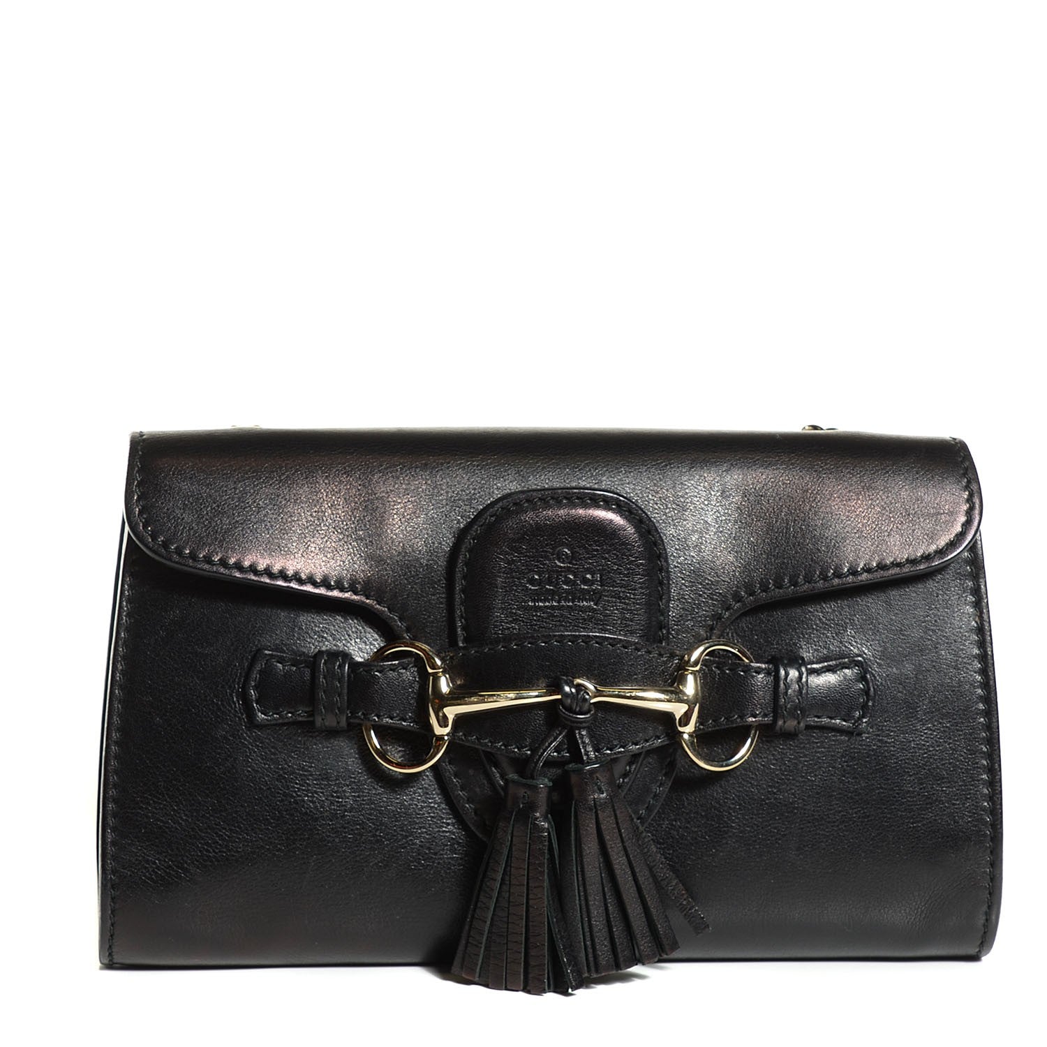 Gucci Calfskin Medium Emily Shoulder Bag Black 1 of 10
