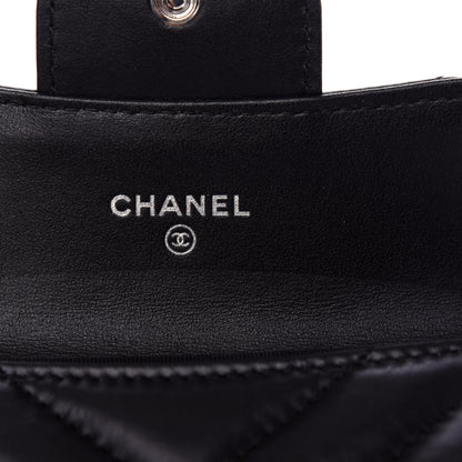 Chanel Aged Calfskin Chevron Quilted Reissue Card Holder Wallet So Black 6 of 9