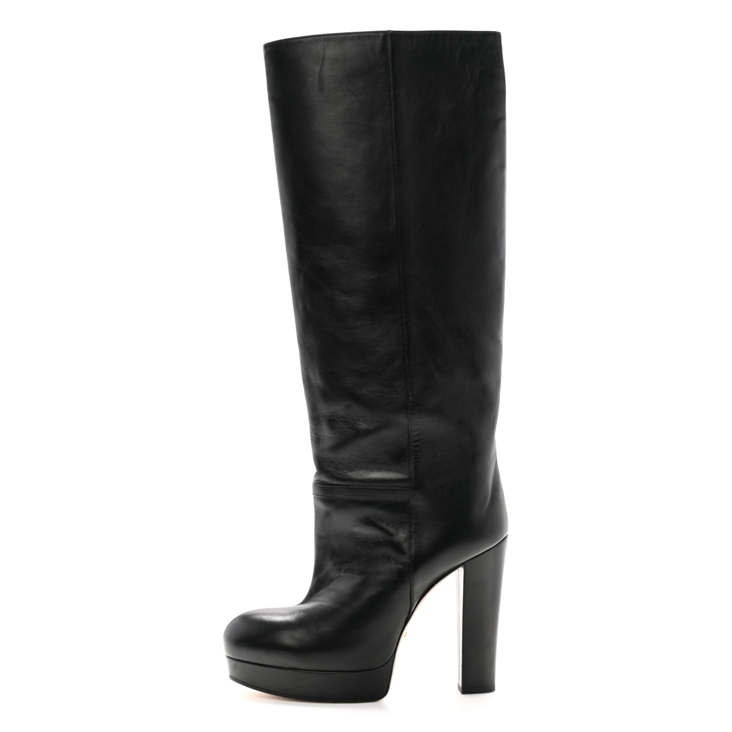 Calfskin Larius Knee High Boots Black 38 Black