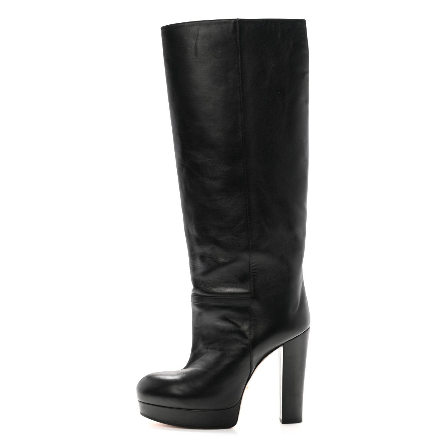 Gucci Calfskin Larius Knee High Boots Black 38 Black 1 of 11