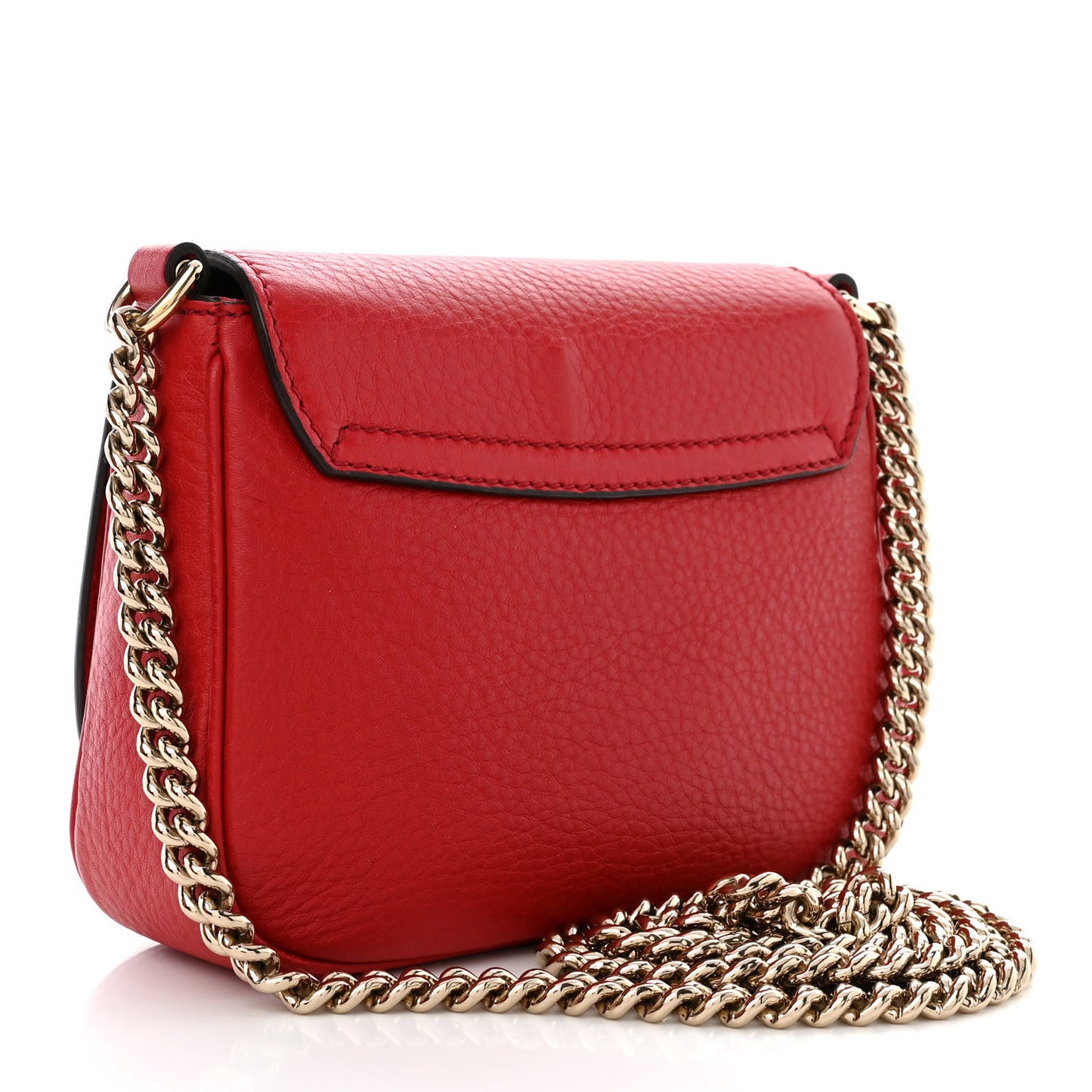 Pebbled Calfskin Small Soho Flap Crossbody Red
