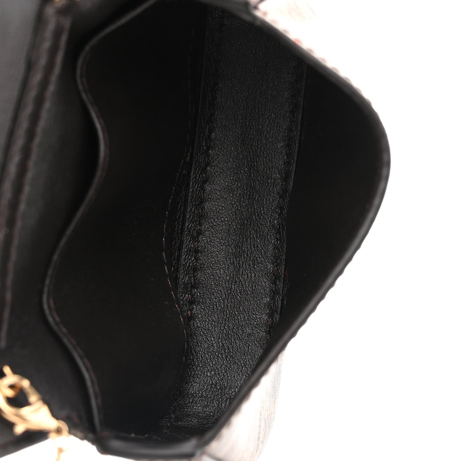 Fendi Glazed Fabric FF 1974 Nano Baguette Charm Mogano Panna 5 of 10