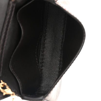 Fendi Glazed Fabric FF 1974 Nano Baguette Charm Mogano Panna 5 of 10