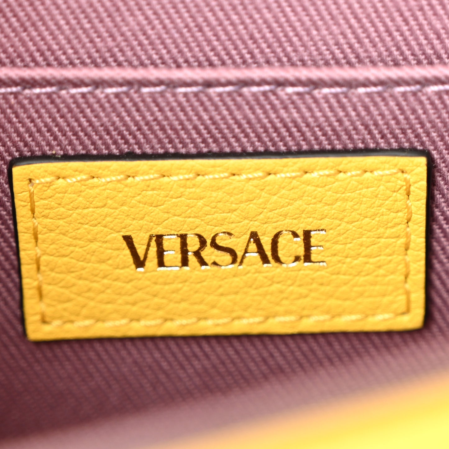 Grained Calfskin La Medusa Flap Shoulder Bag Yellow