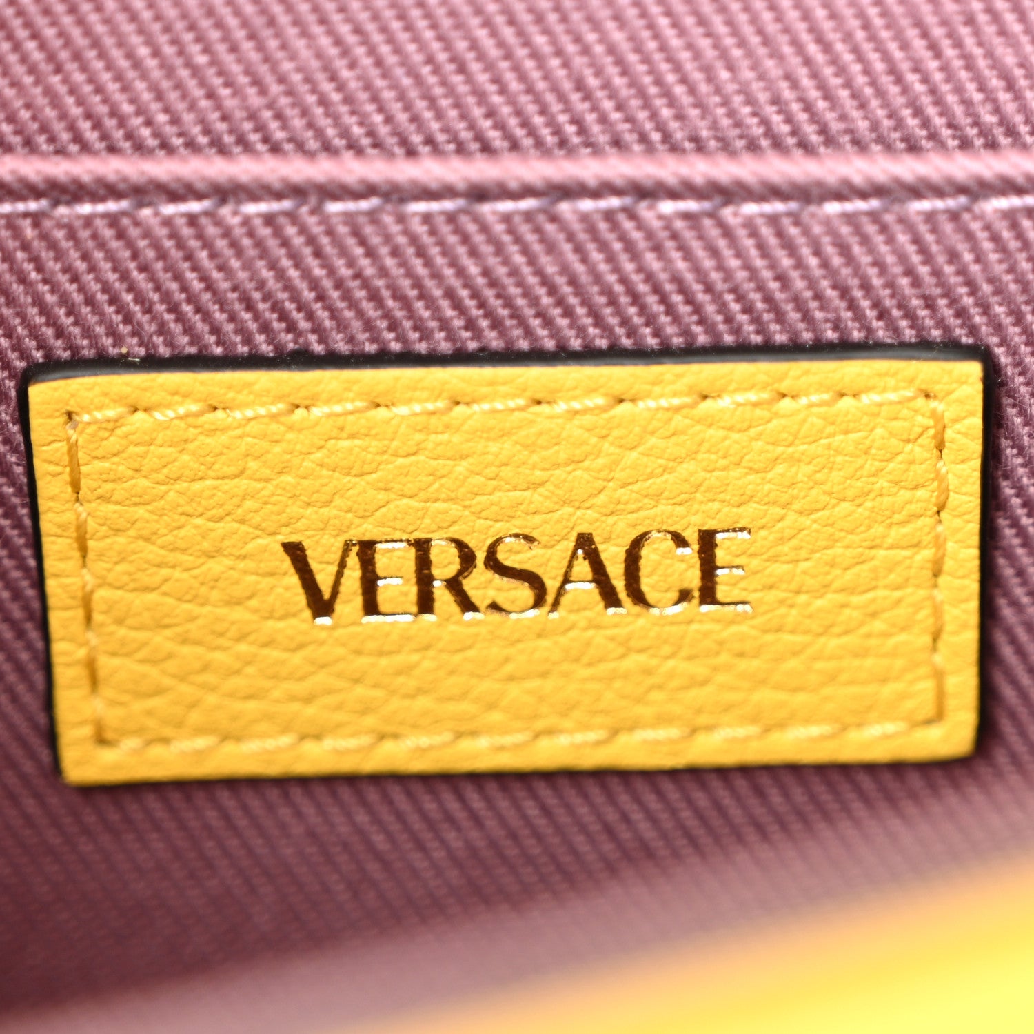 Versace Grained Calfskin La Medusa Flap Shoulder Bag Yellow 6 of 10