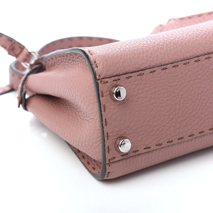 Fendi Cuoio Romano Selleria Bi-Color Mini Peekaboo Iconic Satchel English Rose Camelia 9 of 10