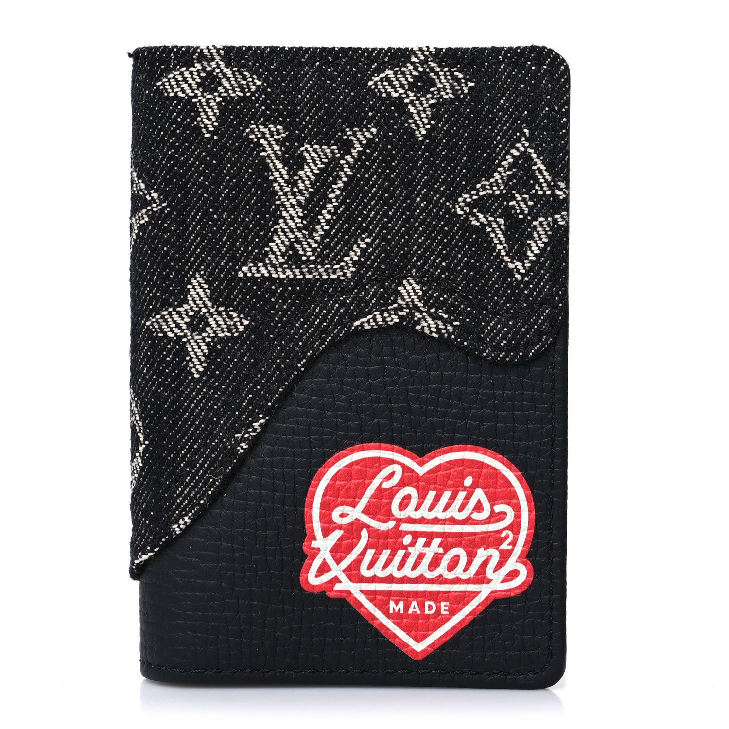Louis Vuitton X NIGO Taurillon Monogram Denim Drip Pocket Organizer Black 1 of 8