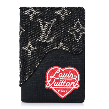 Louis Vuitton X NIGO Taurillon Monogram Denim Drip Pocket Organizer Black 1 of 8