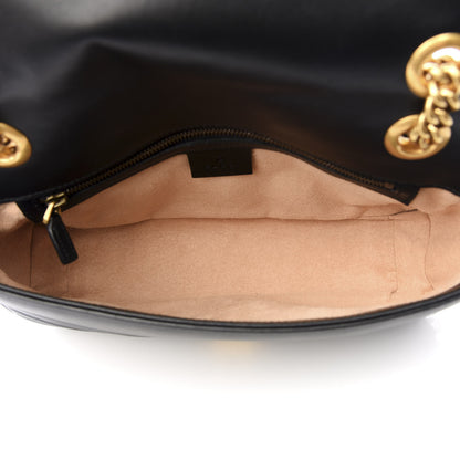 Gucci Calfskin Matelasse Small GG Marmont Shoulder Bag Black 4 of 8