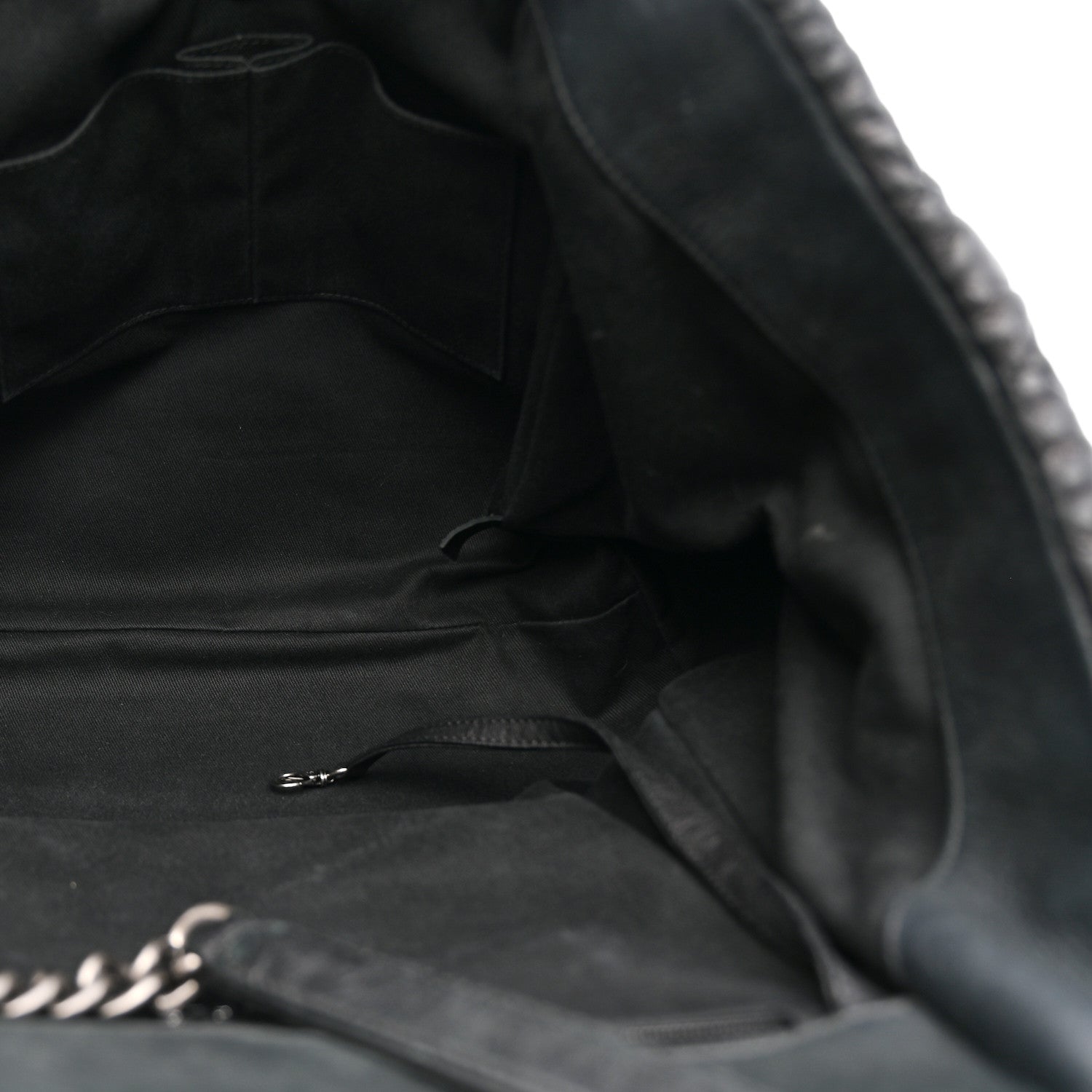 Chanel Crumpled Calfskin Iridescent Calfskin Hidden Chain Large Quilted Shopping Tote Black 5 of 11