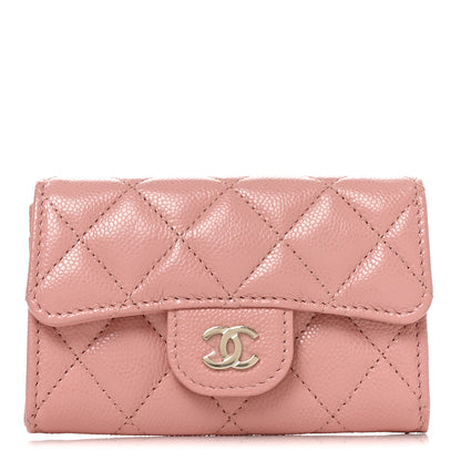 Chanel Caviar Quilted Flap Card Holder Wallet Light Pink 1 of 8