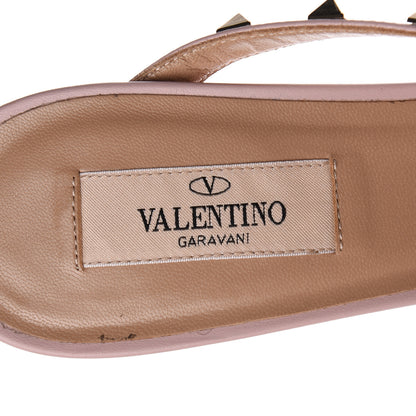 Valentino Garavani Pebbled Calfskin Rockstud Cross Strap 50mm Mules 39 Water Rose 8 of 10