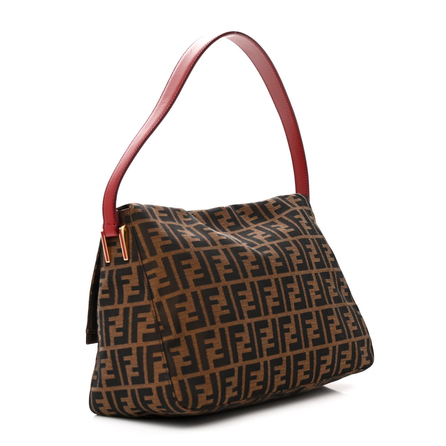 Fendi Zucca Enamel Big Forever Mama Baguette Tobacco Rosso 3 of 18