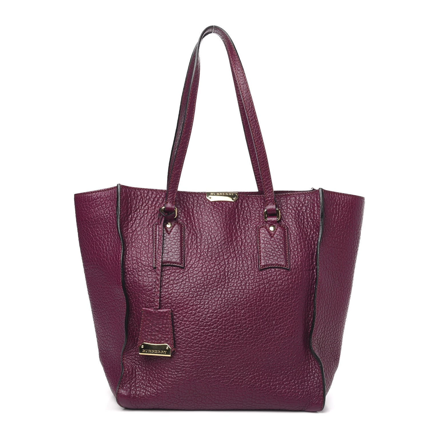 Burberry Heritage Grain Medium Woodbury Tote Dark Plum 1 of 10