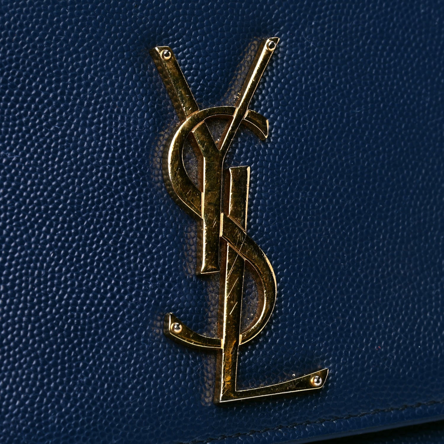 Saint Laurent Grain De Poudre Medium Classic Monogram Kate Satchel Denim Blue 7 of 7