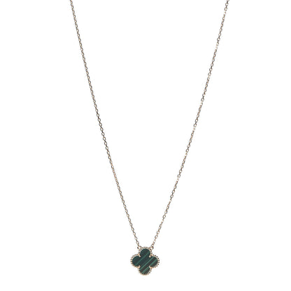Van Cleef & Arpels 18K Yellow Gold Malachite Vintage Alhambra Pendant Necklace 1 of 8