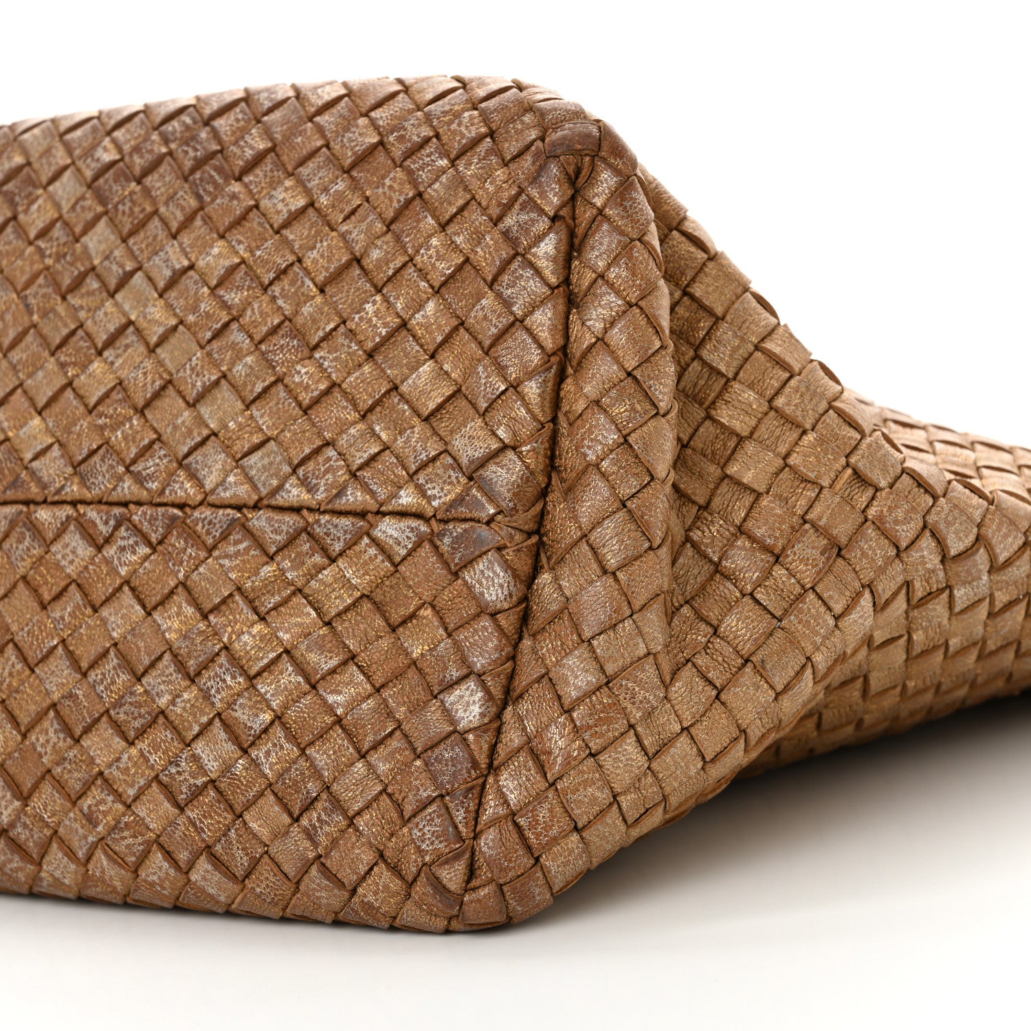 Bottega Veneta Metallic Chevre Intrecciato Medium Cabat Ottone 11 of 16