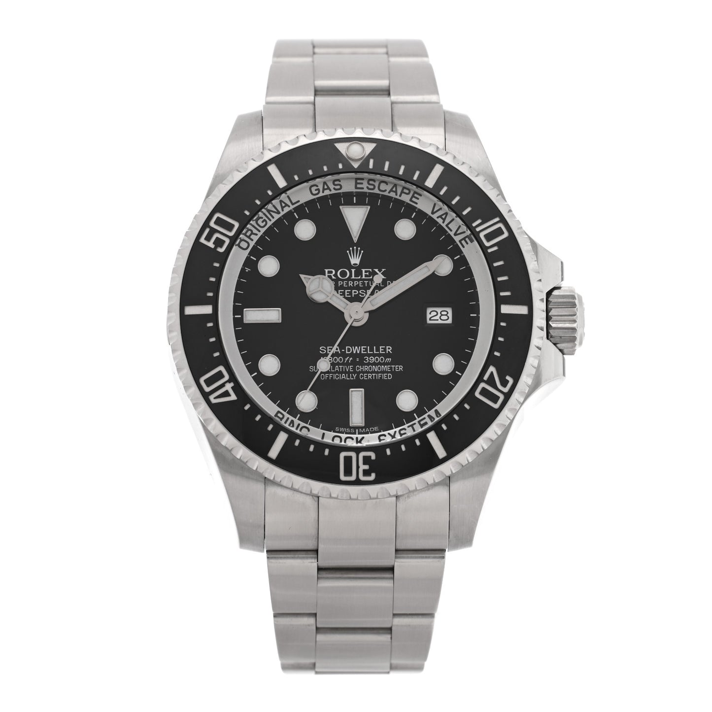 Stainless Steel 44mm Oyster Perpetual Date Sea-Dweller Deepsea Watch Black 116660