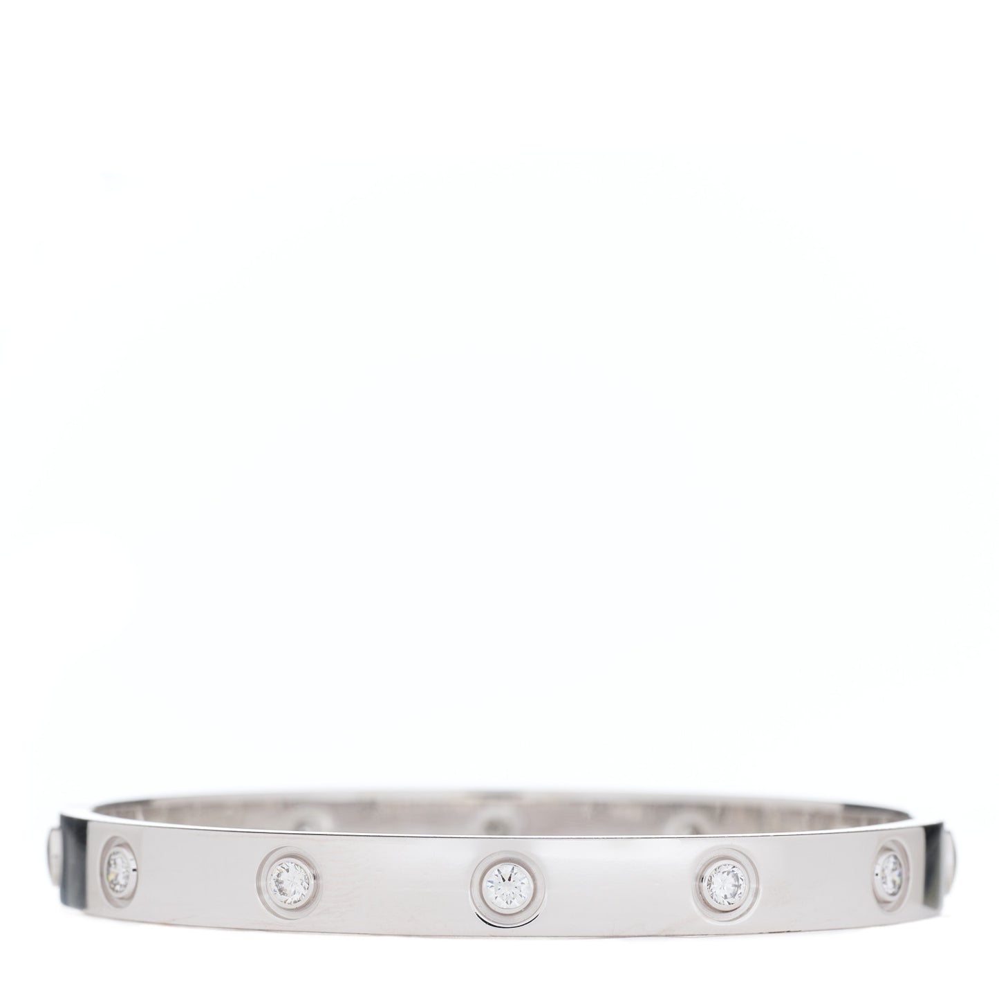 18K White Gold 10 Diamond LOVE Bracelet 16