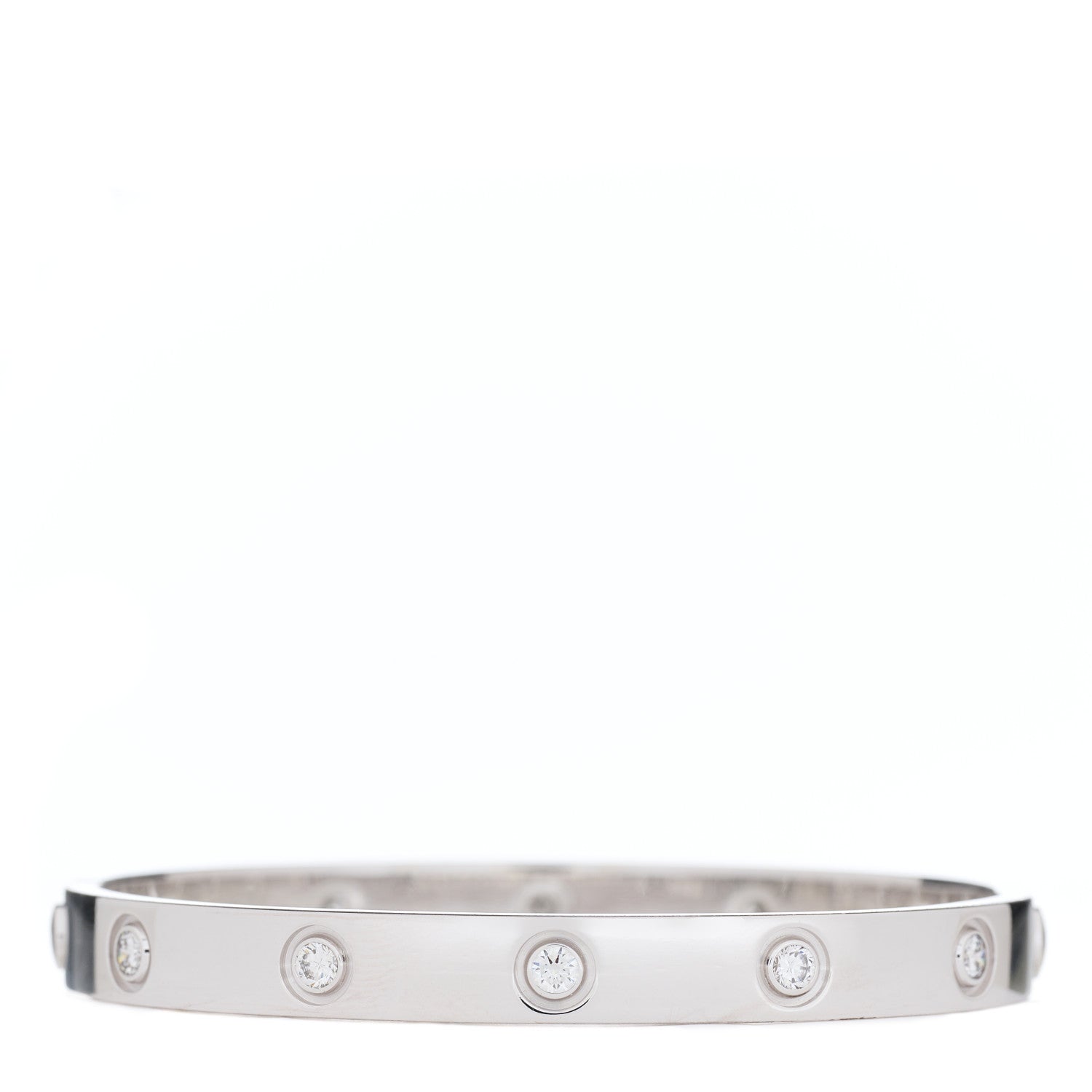 Cartier 18K White Gold 10 Diamond LOVE Bracelet 16 2 of 4