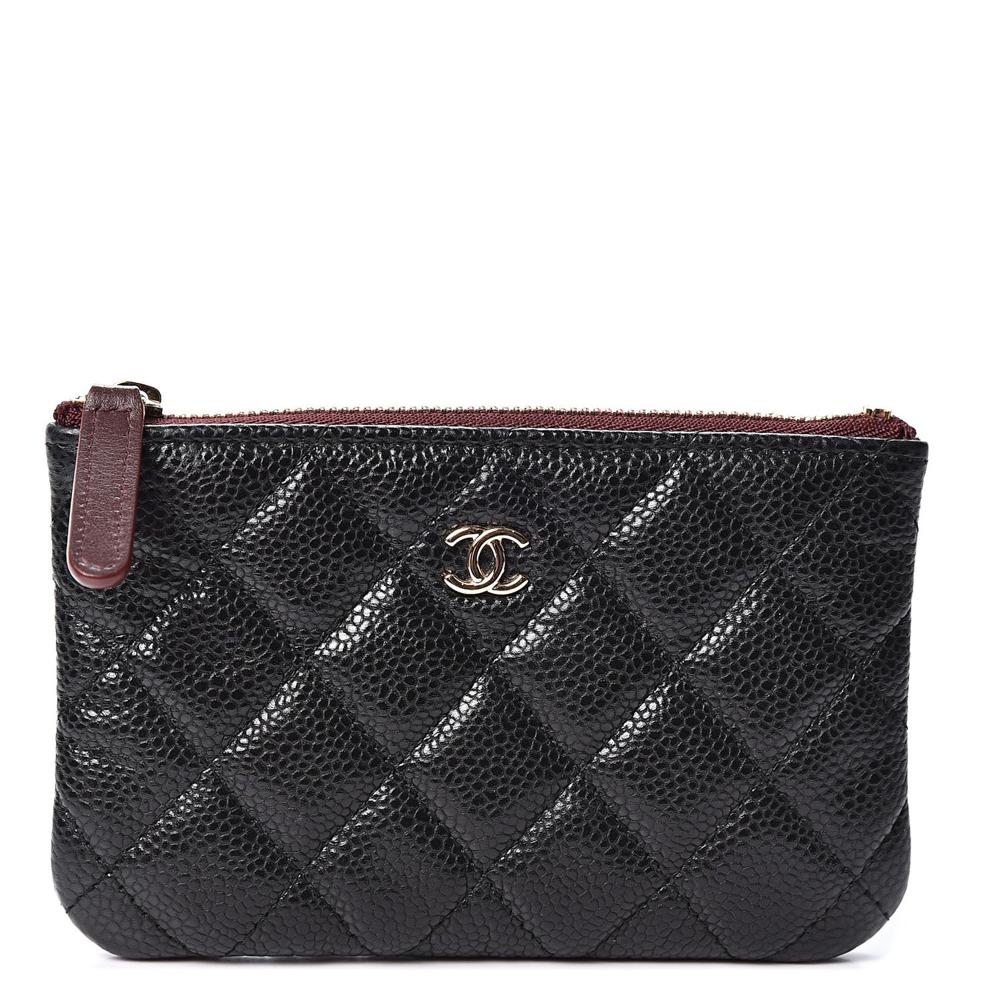 Caviar Quilted Small Cosmetic Case Black