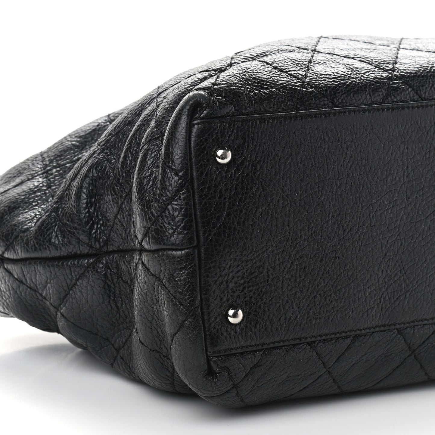 Glazed Calfskin Large On The Road Tote Black