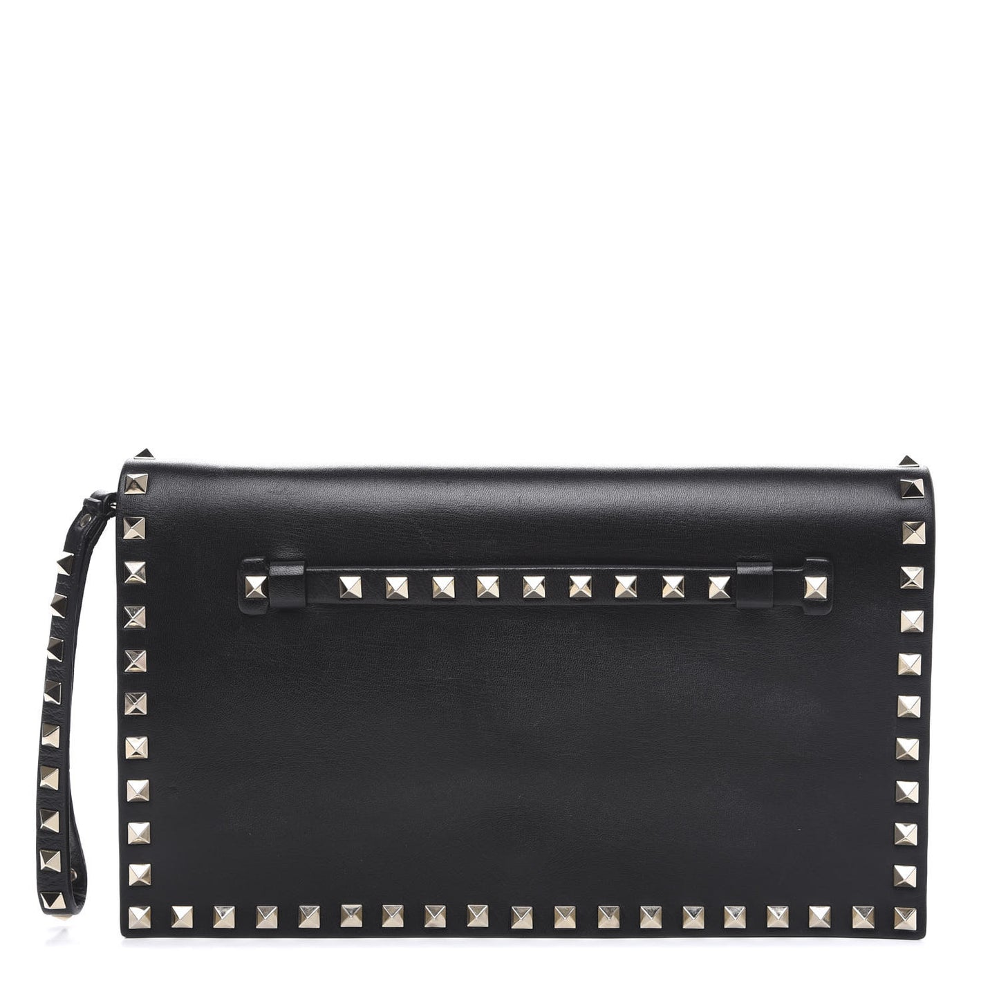 Nappa Rockstud Wristlet Clutch Black