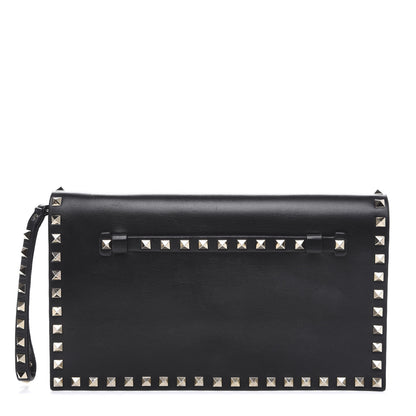 Valentino Garavani Nappa Rockstud Wristlet Clutch Black 1 of 8