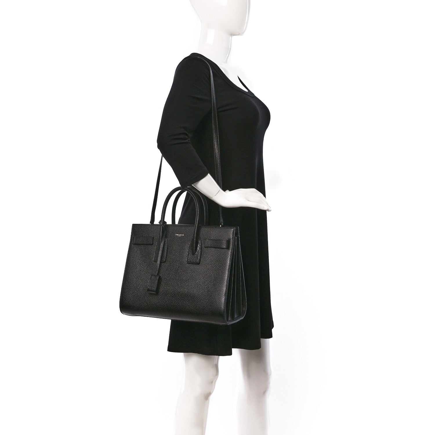Saint Laurent Grained Calfskin Small Sac De Jour Black 2 of 10