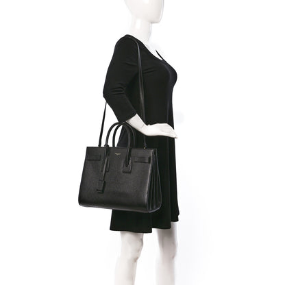 Saint Laurent Grained Calfskin Small Sac De Jour Black 2 of 10