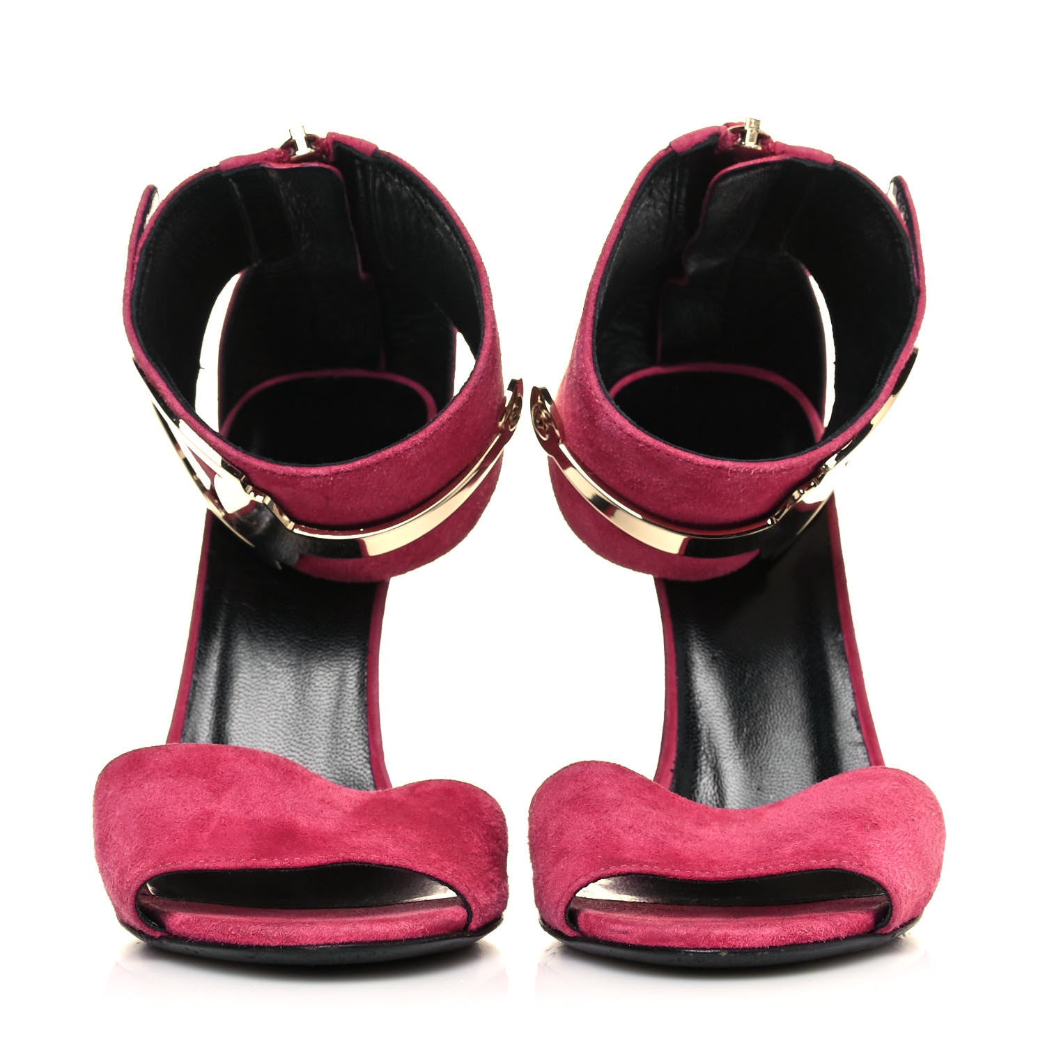 Gucci Suede Rooney Ankle Strap Sandals 36.5 Pink 2 of 9