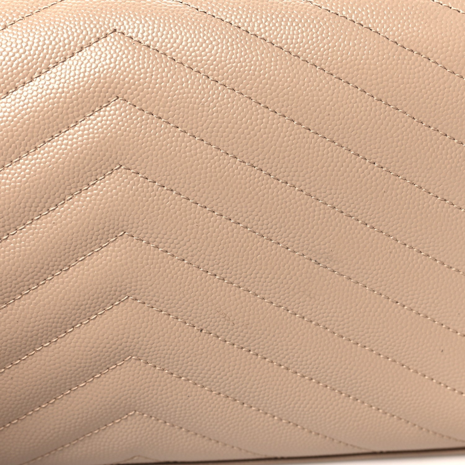 Saint Laurent Grain De Poudre Matelasse Chevron Monogram Chain Wallet Nude Powder 11 of 11