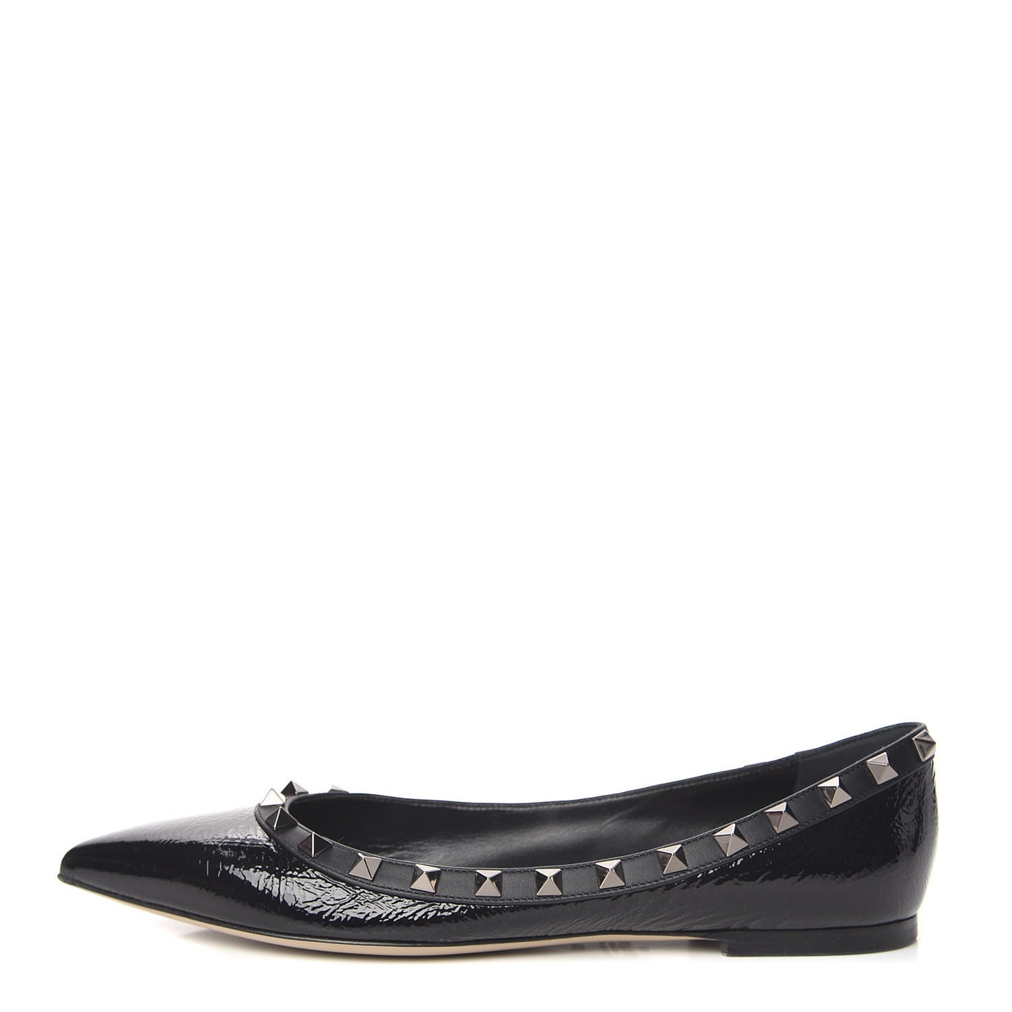 Patent Rockstud Ballerina Flats 38 Black