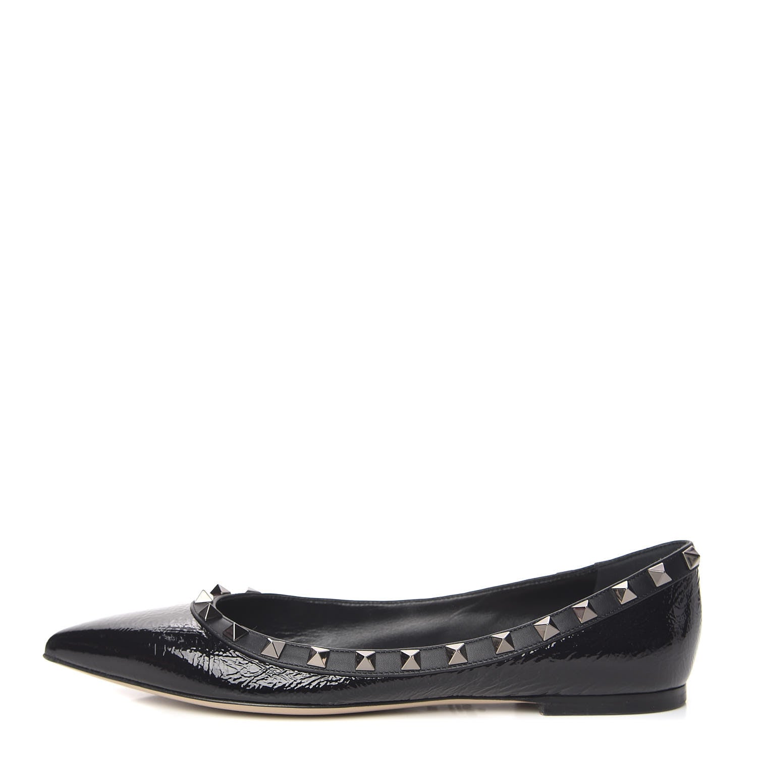 Valentino Garavani Patent Rockstud Ballerina Flats 38 Black 1 of 11