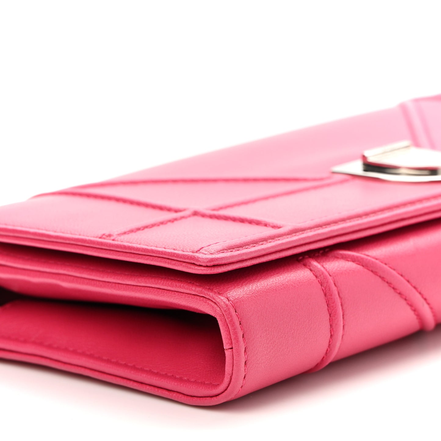 Lambskin Diorama Croisiere Chain Wallet Fuchsia
