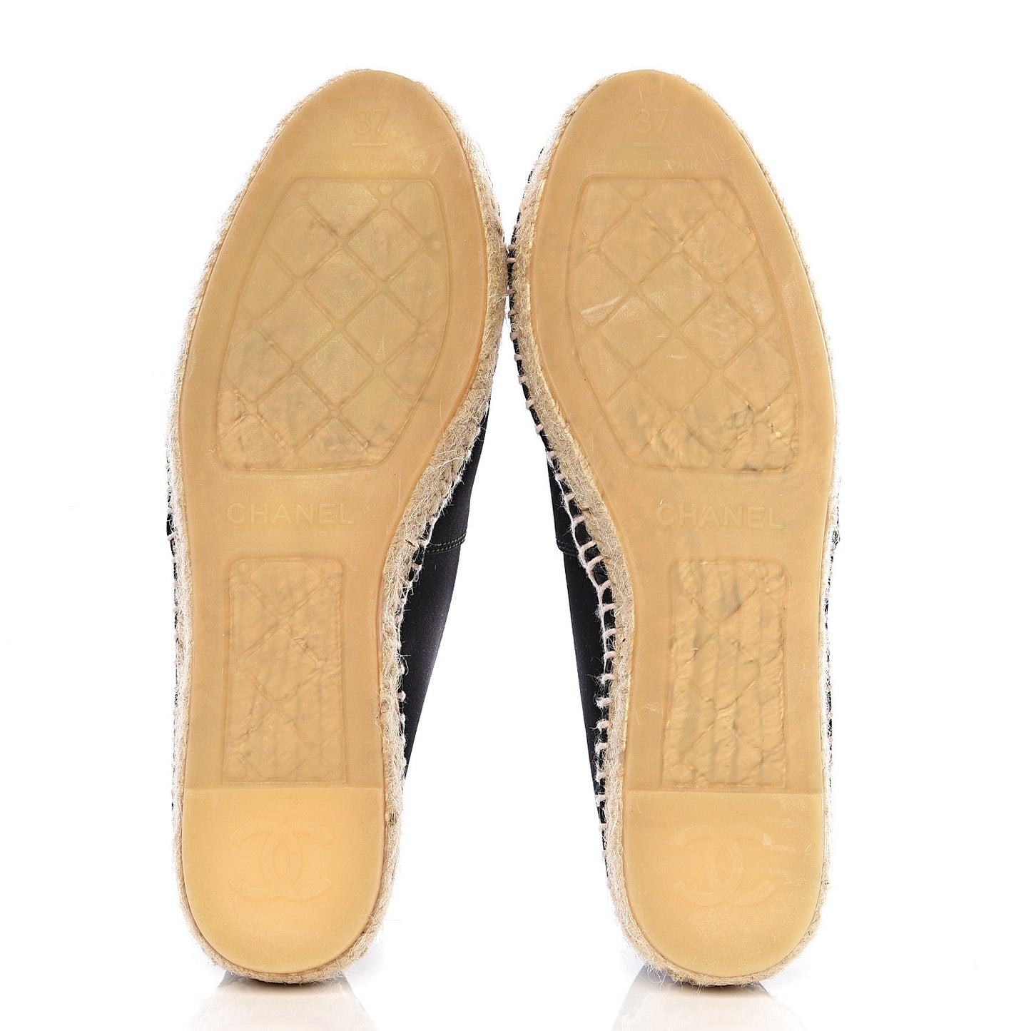 Satin Grosgrain CC Espadrilles 37 Black