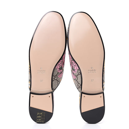 Gucci GG Supreme Monogram Bengal Womens Princetown Slippers 37 Beige Crop Pink 5 of 9