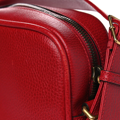 Gucci Grained Calfskin Logo Messenger Bag Hibiscus Red 10 of 13