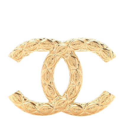 Chanel Metal CC Diamond Quilted Brooch Light Gold 1 of 4