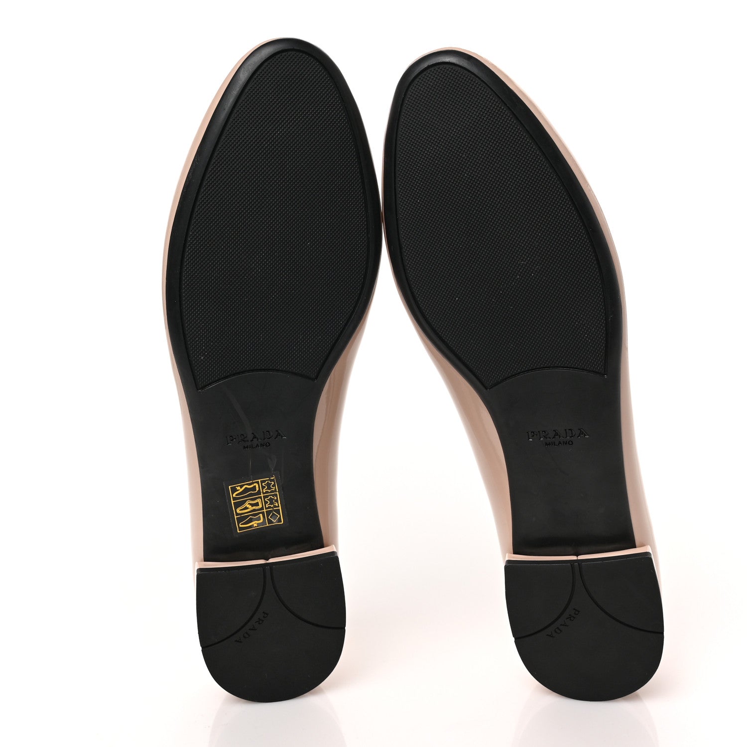 Prada Patent Triangle Ballerina Flats 37.5 Cipria 5 of 8