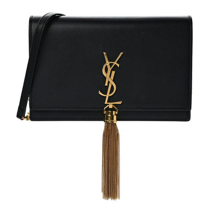 Saint Laurent Smooth Calfskin Classic Monogram Kate Tassel Chain Wallet Black 1 of 9
