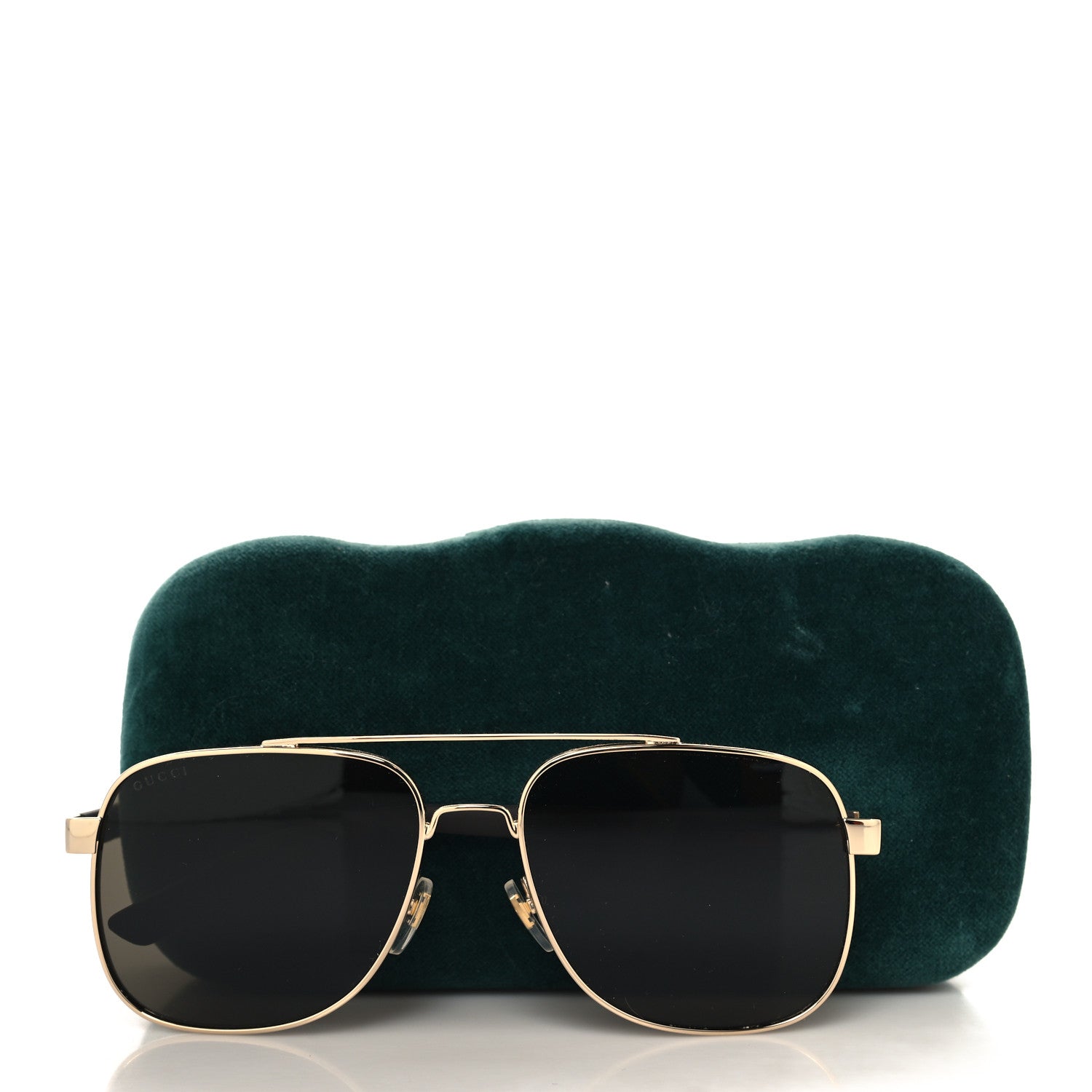 Gucci Acetate Aviator Web Sunglasses GG0422S Gold Black 7 of 7