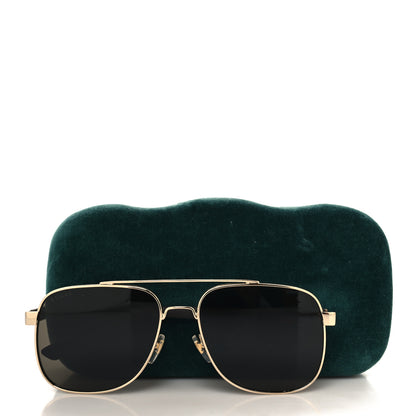 Gucci Acetate Aviator Web Sunglasses GG0422S Gold Black 7 of 7